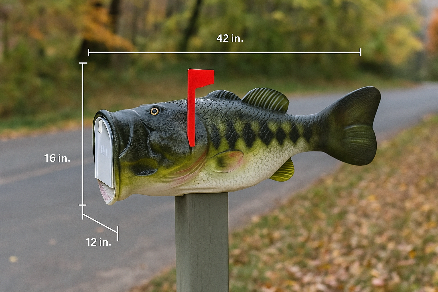 Fish mailbox-Perch shaped