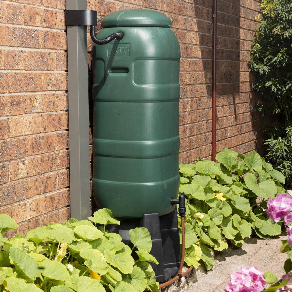 2 x 100L MINItanks with 2 x Stands, Linking Kit & Downpipe Diverter
