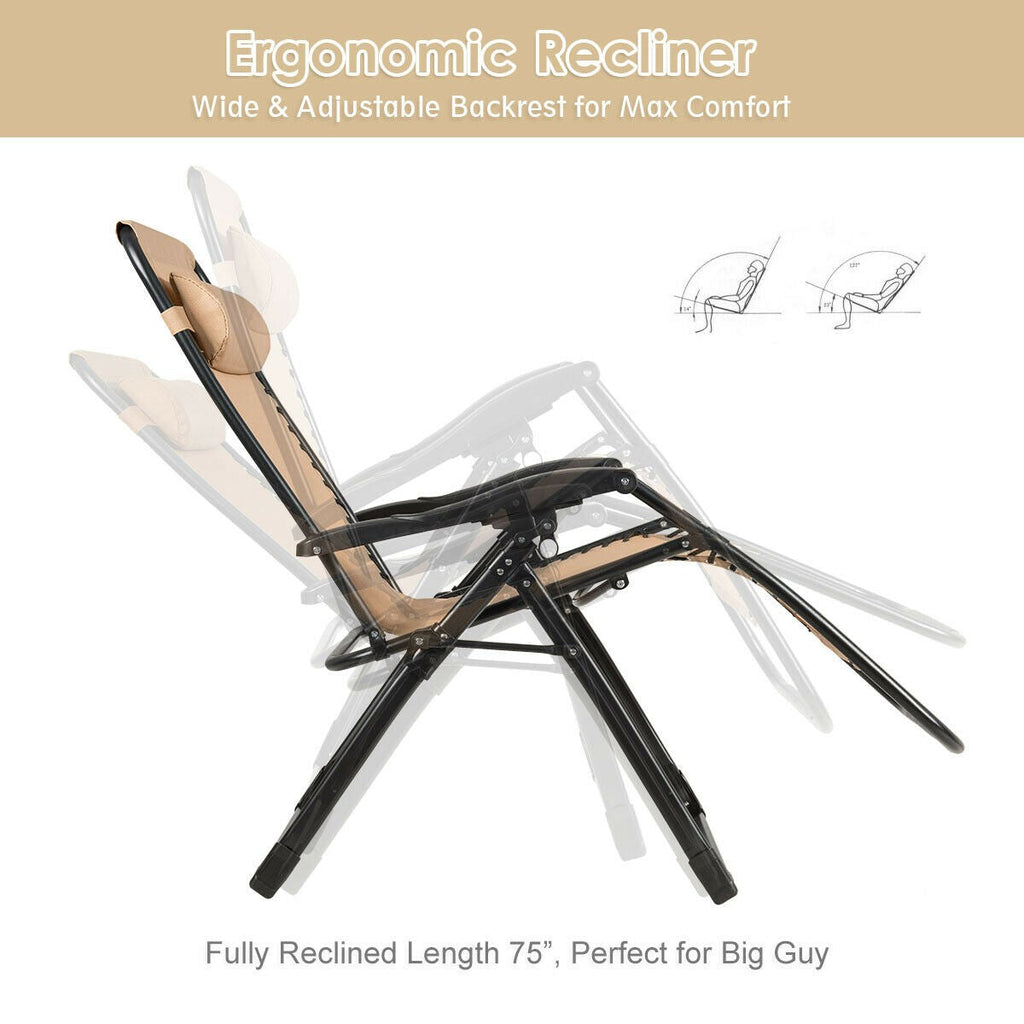 Zero Gravity Chair, 500-lb Capacity Oversized Recliner with Cup Holder