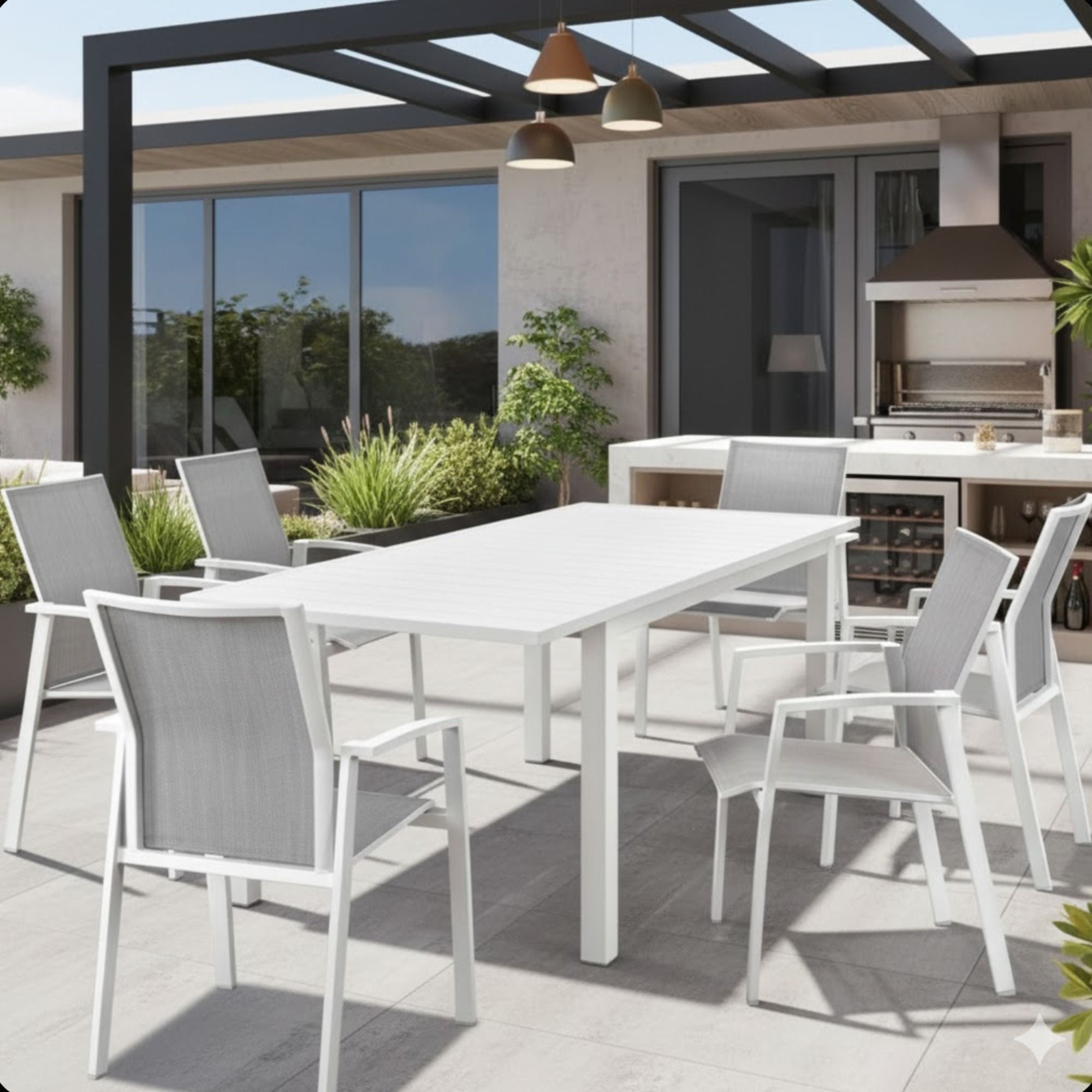 Patio Stackable Dining Chairs (Set of 4)