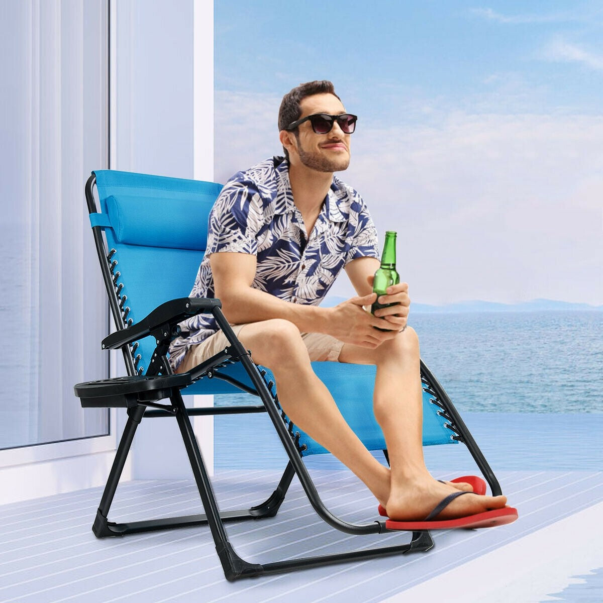 Zero Gravity Chair, 500-lb Capacity Oversized Recliner with Cup Holder